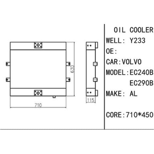 Oil Cooler VOE 14538609 Fit for Volvo EC240B EC240C EC290B EC290C