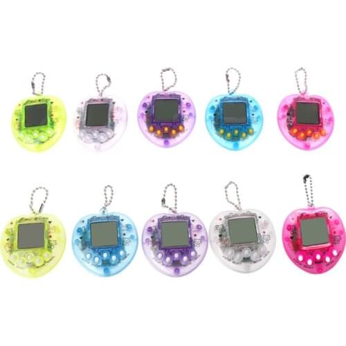 Cute Heart Shape LCD Virtual Digital Pet Electronic Game Machine With Keychain D08A