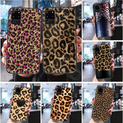Leopard Print Fashion speckle Phone case For Samsung Galaxy Note 4 8 9 10 20 S8 S9 S10 S10E S20 Plus UITRA Ultra Frosted black