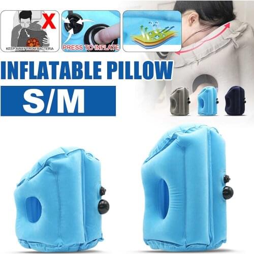 Inflatable Travel Sleeping Bag Flocking Portable Cushion Neck Pillow for Men Women Outdoor Airplane Flight Train Sleeping Easy
