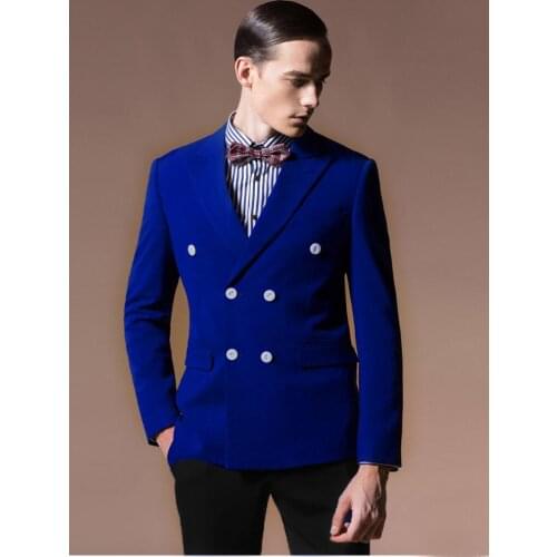 Latest Coat Pant Designs Royal Blue Velvet Men Suit Groom Style Suits Prom Jacket Tuxedo Skinny 2 Piece Custom Blazer Masculino