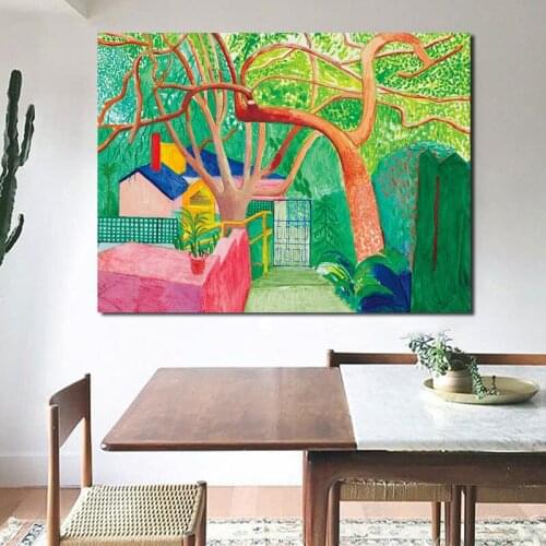 David Hockneies Gate Wallpaper Wall Art Canvas Poster And Print Canvas Painting Oil Decorative Picture Living Room Home Decor HD