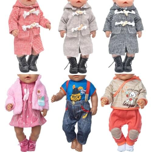 Clothes for doll fit 43cm baby new born doll accessories Woolen coat, cotton jacket Girls gift