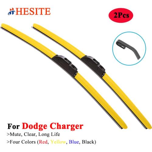 HESITE Colorful Windshield Wiper Blades For Dodge Charger RT Accessories 2011 2012 2013 2014 2015 2016 Car Window Screen Wipers
