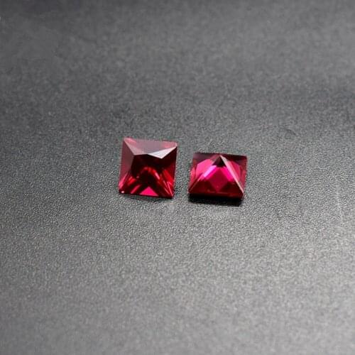 Ruby Princess Cut Ruby Gem Square Faceted Gemstone Blood-red Ruby Multiple Sizes to Choose GR30