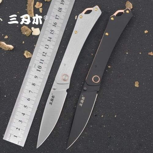 Sanrenmu 9305 8Cr13MOV Stainless Steel Handle Mini Outdoor Camping Survival Tactical Tool Light Pocket Folding Knife 2021 NEW