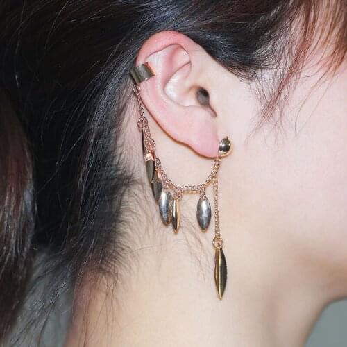 Fashion Simple Leaf Tassel Drop Earrings Ladies Party Banquet Jewelry Gifts Korean Style Accessories Wholesale Friends