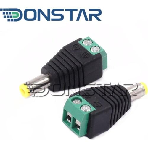10PCS Male DC Power Plug Connector 2.1mm x 5.5mm 5.5*2.1mm 5.5x2.1 DC Plug Adapter Yellow Plug For CCTV 12V 24V DC MALE