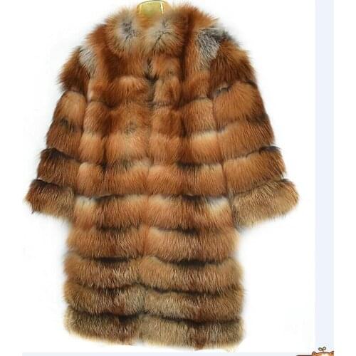 2020 new ladies natural fire fox fur coat winter warm fashion European and American street style