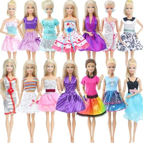 RANDOM 3 Pcs Fashion Dress Wedding Party Outfit Female Dating Costume 1:6 Dollhouse Accessories For Barbie Doll Clothes DIY Toy