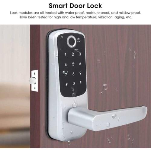 WiFi Smart Lock Fingerprint Password Lock Card Remote Unlock Touch Screen W/Mechanical Key for TUYA