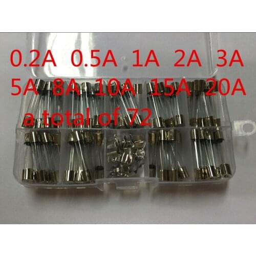 Glass fuse 0.5A 1A 2A 3A 5A 8A 10A 15A 20A fuse 6 * 30 6x30MM quality glass fuse kit