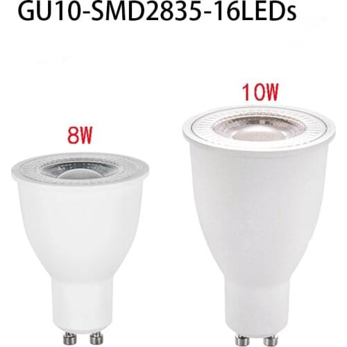 GU10 LED Bulb 8W10W AC90-265V Cold/Warm White Super Bright No flicke Led Down light 2835SMD 16LEDs Lampada Saving Spotlight Lamp