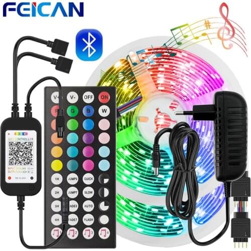 RGB LED Strip Bluetooth Control 12V Strip Lights for Decoration 5M 10M 20M Flexble Ribbon Waterproof LED RGB Tape