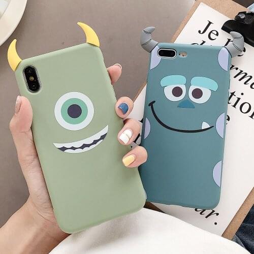 TPU Case Cute Soft Cover For iPhone 7 Plus XS X XR Xs Max 8 Plus Cases For iPhone 6S Plus 6 Plus Case Funny Monster Phone Cover