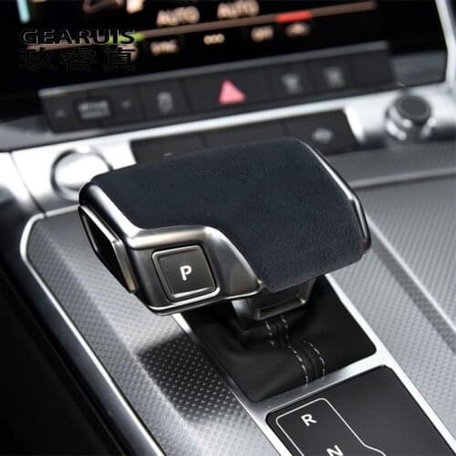 Car Styling Suede leather Interior Gear Shifter Covers Protector Trim decoration Auto Stickers For Audi A6 C8 A7 accessories