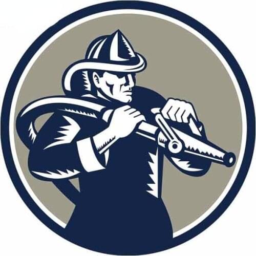 13cm x 13cm for Vintage Fireman Firefighter Aiming DIY Motorcycle Decal Vinyl Car Sticker Fashion Occlusion Scratch