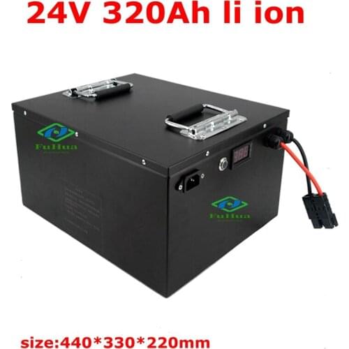 Waterproof 24V 320AH Lithium ion battery BMS 24V 400AH li ion battery for 2400W UPS Solar energy Golf Car +20A Charger