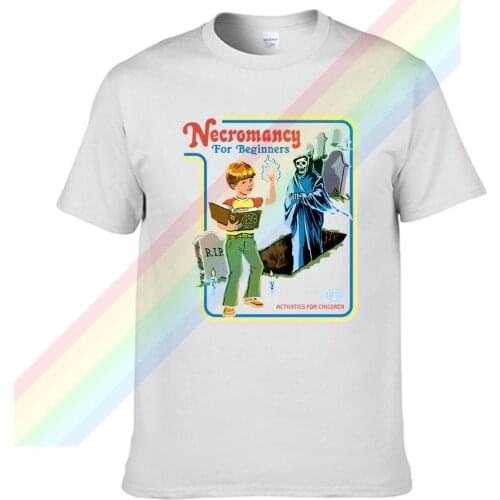Necromancy For Beginners Retro Casual T Shirt Mens Summer Black 100% Cotton Short Sleeves O-Neck Tee Shirts Tops Tee Unisex
