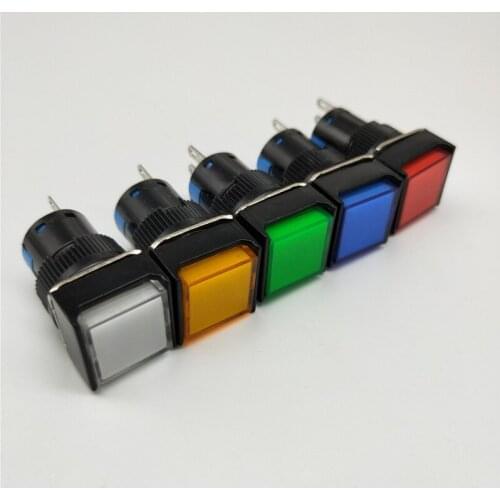 1Pcs 16mm Button Switch Self Lock / Self Reset 5A/250VAC NO+NC LA16-11F