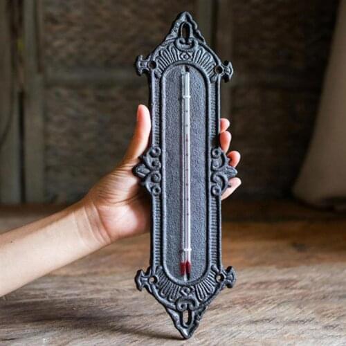1Pc Greenhouse Industrial Thermometer Instrument Thermometer For Home Cast Iron Thermometer Gardening Outdoor Wall Decor