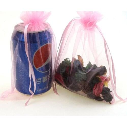 15x20cm Pink Customize Organza Jewelry Bags Jewelry Bolsitas De Regalo Para Boda Packaging Organza Sachet 100pcs/lot Wholesale