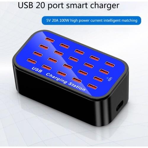 20 Multi-Port USB Hub Adapter Desktop Wall Charger Charging Station for iPad iPhone Smart Phones EU/US/AU/UK Plug