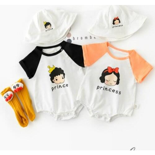 2020 Newborn Baby Girls Clothes Summer Sunsuit Printed Princess Rompers+Sun Hat Cute Set Infant Outfit Jumpsuit Clothes 2 PCS