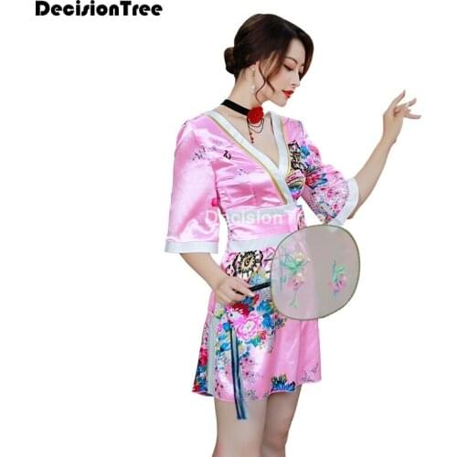 2021 sexy woman lace kimono yukata japanese style solid pajamas dress oriental indoor leisure wear elegant spa kimono dress