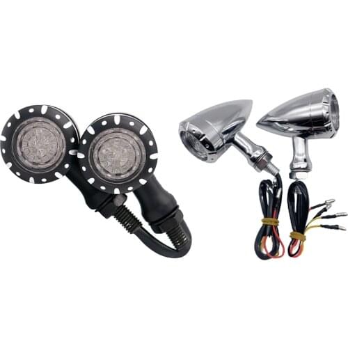 2x LED Turn Signal Light Mini Motorcycle Scooter Indicators Flashing Aluminum Alloy for Harley