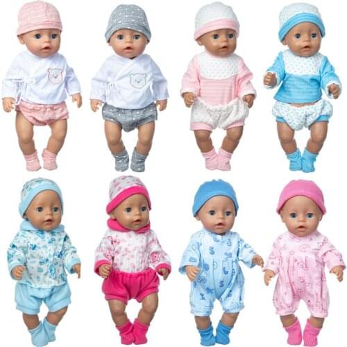 3pcs In 1, 42cm New Born Baby Doll Clothes 17 Inches Cute Baby Doll Accessories