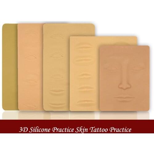 3D Silicone Makeup Practice Skin Beginners Training Face Eye Lips False Skin, Professional Tattoo Fake Skin Practice Supplies