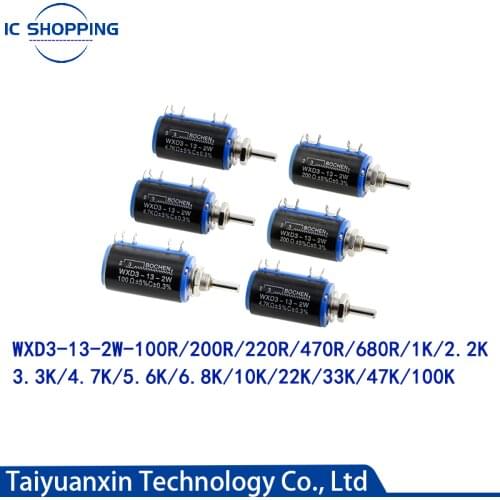 5PCS WXD3-13-2W Potentiometer Resistance 100R 200R 220R 470R 680R 1K 2.2K 3.3K 4.7K 5.6K 6.8K 10K 22K 33K 47K 68K 100K Ohm
