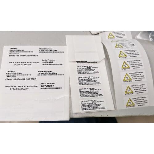 50Sets 146-174MHZ VHF Chassis Labels For EP450