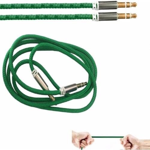 500pcs/lot Wholesale Colorful 1M 3.5mm Jack Plug To Plug Male Cable Audio Lead For Car AUX MP3 iPod Headphones