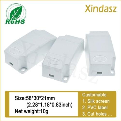 58X30X21mm LED driver Power Supply enclosure White Power protection shell and plastic shell diy