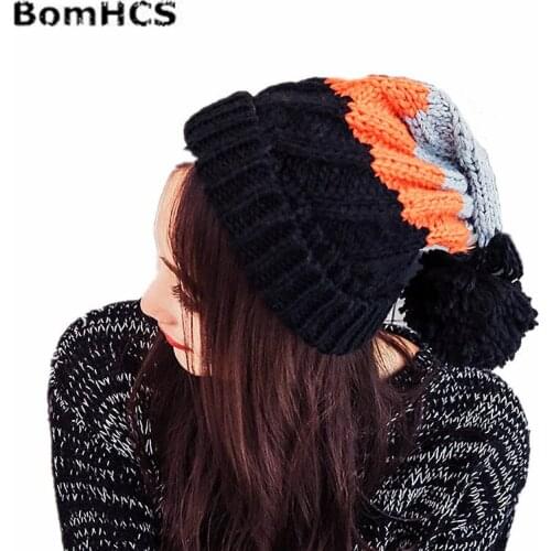 BomHCS Womens Fashion Winter Warm Beanie 100% Handmade Knitted Spire Pineapple Hat Cap