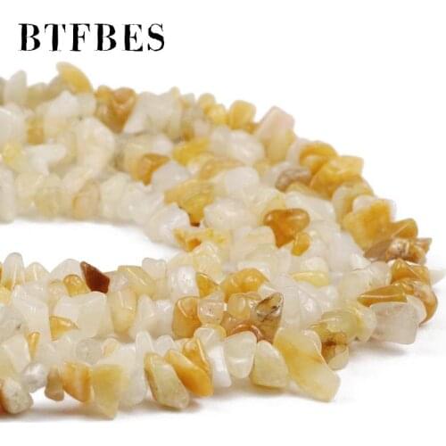 BTFBES YellowAventurine Irregular Gravel beads Loose Charm beads 4mm~10mm For bracelet Necklace DIY accessories Jewelry making
