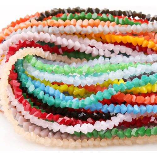 420Pcs 3mm Glass Bicone Geometry 3D Triangle Shape Loose Spacer Crystal Beads For Handmade Necklace Bracelet Jewelry Accessories