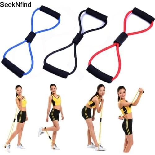 8 Word Chest Expander Gum for Fitness Rubber Loop Resistance Band Elastic Fitness Equipment Stretch Yoga Training Crossfit