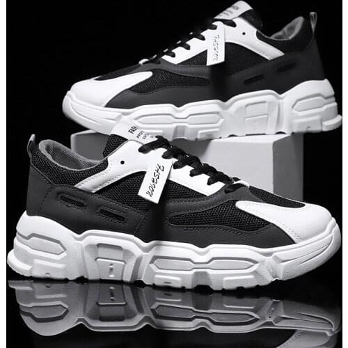 All-match Breathable Men Shoes Height Increasing Casual Shoes Fashions Mesh Shoes Sneakers Zapatillas Hombre Lace-Up Tide