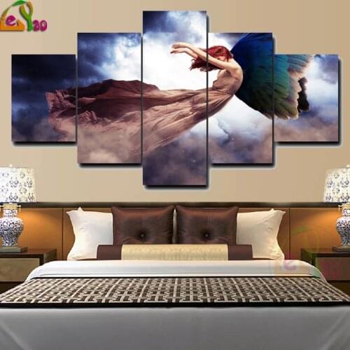 5 pcs 5d diy diamond painting angel full square round multi-picture full square/round diamond embroidery Cross Stitch home decor