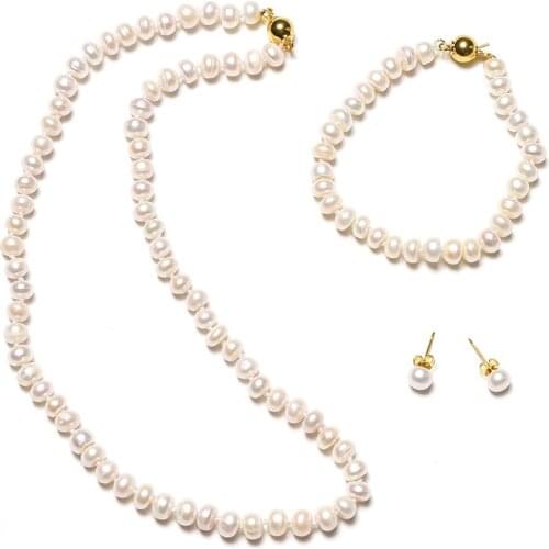Flat opalescent pearls can be Customized into 7*8 mm Freshwater Natural Pearl necklaces pearl bracelets and Pearl Earrings
