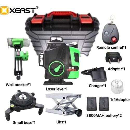 XEAST 2020 New Professional 16 Line 4D laser level Japan Sharp green 515NM Beam 360 Vertical And Horizontal Self-leveling Cross