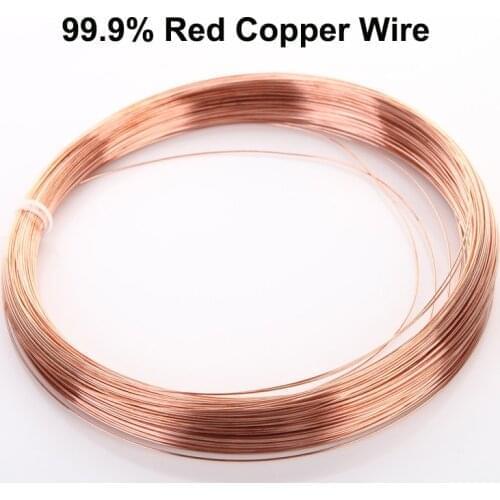 1/2/5M 99.9% Pure Copper Wire T2 Copper Red Copper Line Bare Wire Diameter 0.2/0.3/0.4/0.5/0.6/0.8/1/1.2/1.5/1.8/2/2.5/3/4/5 mm