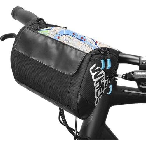 ROSWHEEL Bicycle Handlebar Bag Cycling Headstock Front Pannier 5 Pockets 400D Nylon Fabrics Map Pouch Shoulder Carry 111271
