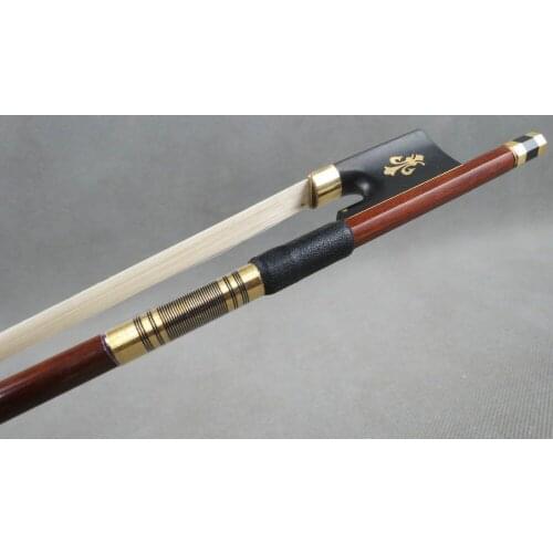 Strong straight brazilwood Violin bow 4/4,Copper mounted #6041