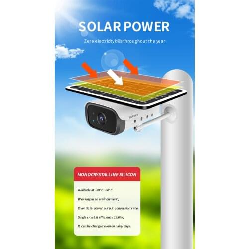 Solar Battery Power 4G Network IP Camera Wireless Outdoor 1080P Motion Detection Alarm APP Control Hunting Trail 4G IP Camera