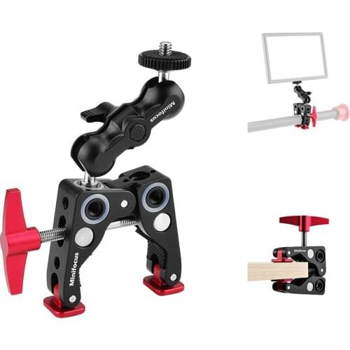 Super Clamp with Magic Arm Ballhead Mount Clip for Camera Ronin Monitor Video Light Extension Rod Desk Ball Head Mount Bracket