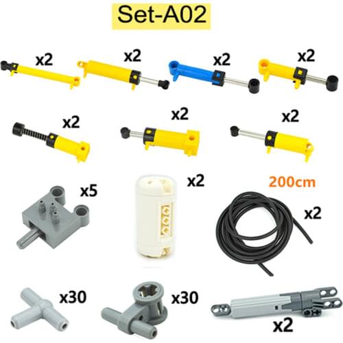 Technical MOC Building Block Pneumatic Pump Pwitch Air Tank Hollow Pipe Pneumatic Pipe Pressure Gauge Sets 19476 19475 19482